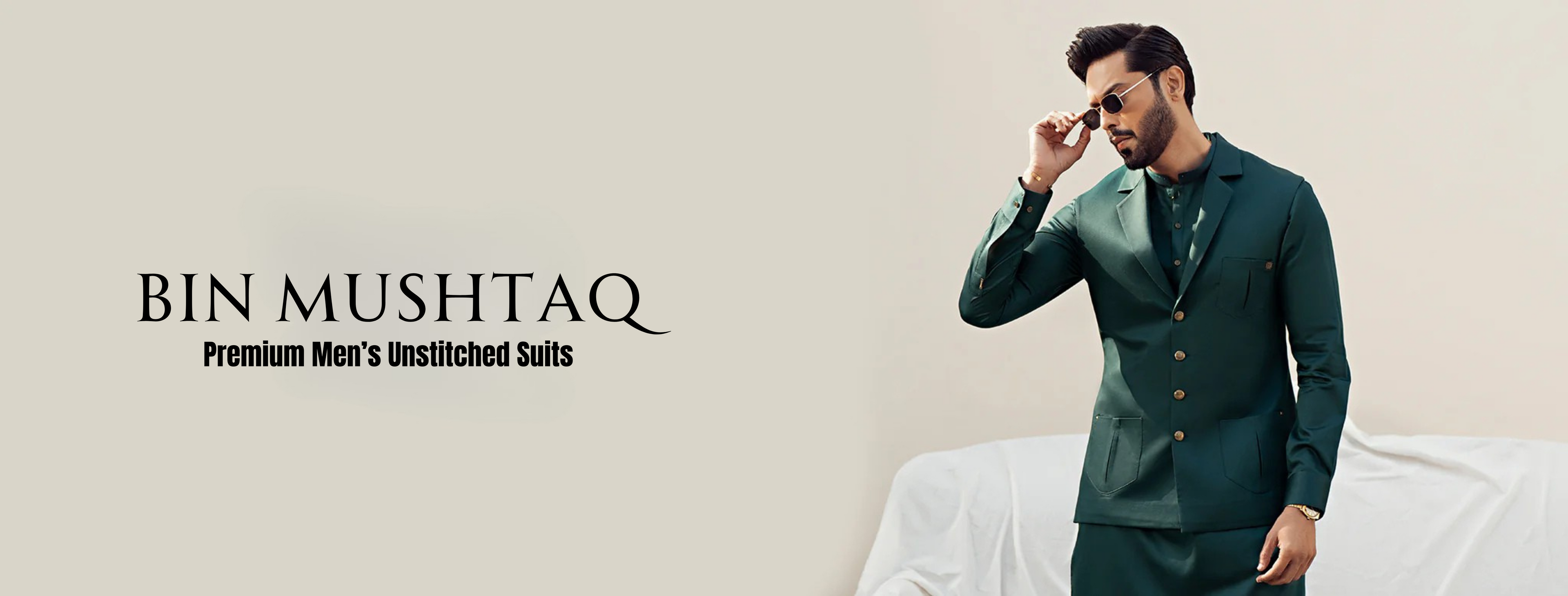 Mens unstitched suits by Bin Mushtaq